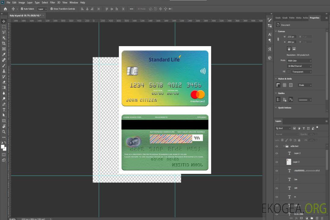 Carte Mastercard de la banque Standard Life du Royaume-Uni template Carte Mastercard de la banque Standard Life du Royaume-Uni template